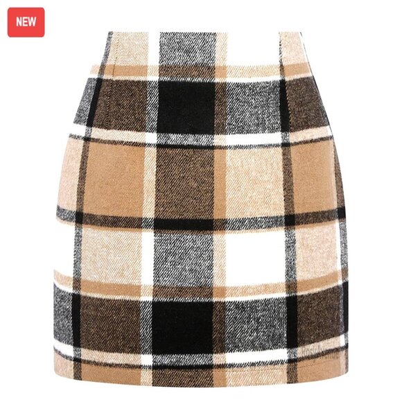 Dresses & Skirts - High Waist Bodycon Pencil Skirt, Polyester Stretchy Mini, Elastic Waist